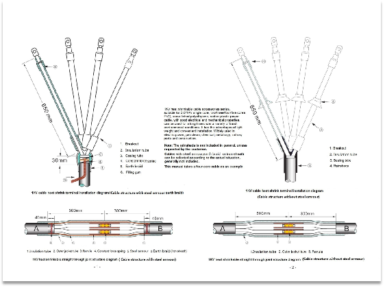 1kV Heat Shrinkable Cable Accessories Installation Instructions